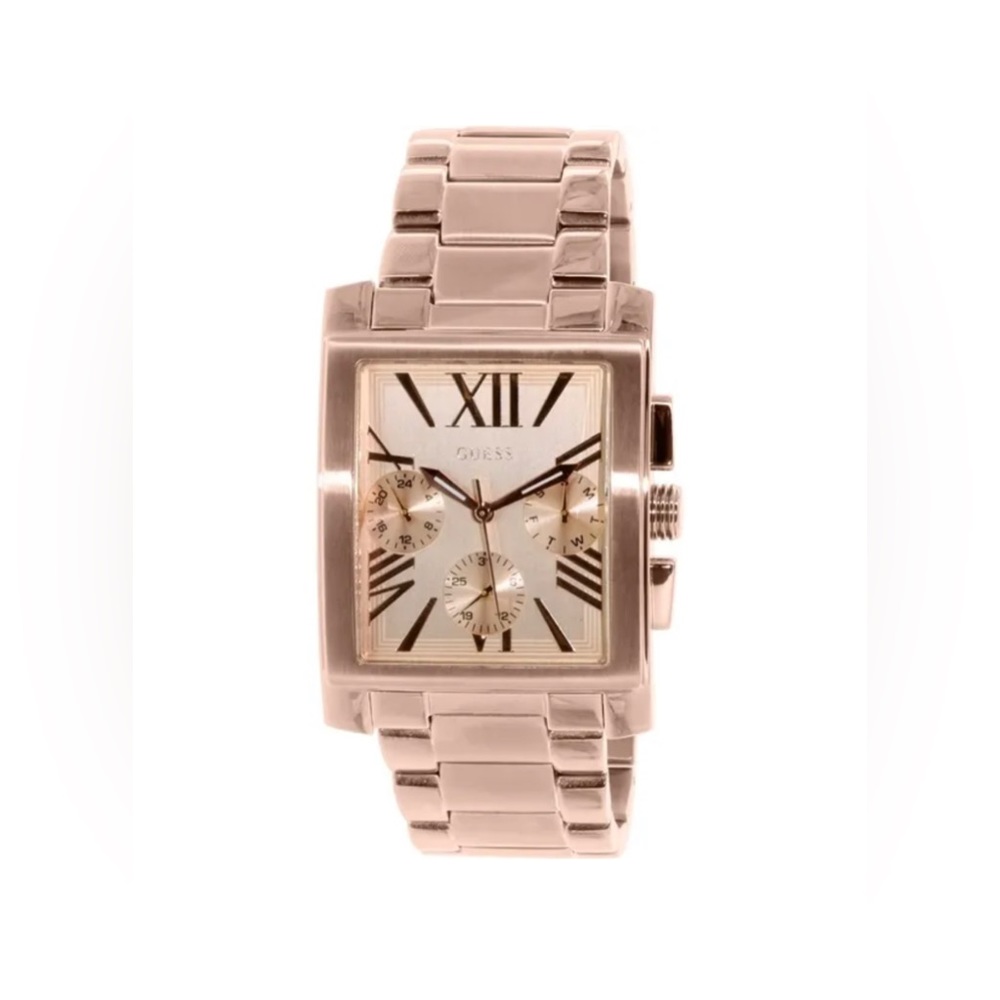 GUESS ROSE GOLD TONE,SS, ROMAN #'S‎ DIAL,CHRONOGRAPH CLASSIC WATCH-U0450L3.